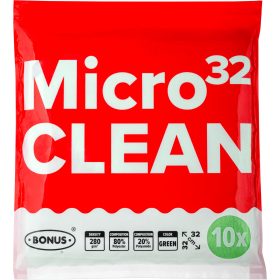   BonusPro HACCP MicroCLEAN mikroszálas törlőkendő 32x32 cm zöld