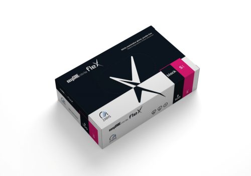 easyCARE flex fekete színű púdermentes nitril vizsgálókesztyű