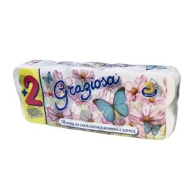   Graziosa háztartási toalettpapír 3 rétegű, cellulóz, 10 tekercs/csomag