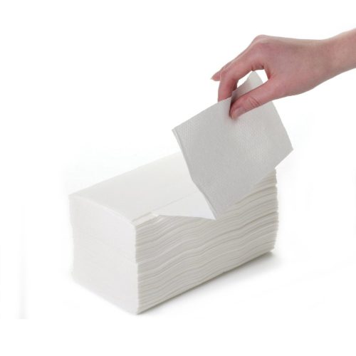 Hajtogatott kéztörlő papír 2 rétegű cellulóz 21x23