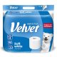 Velvet Soft White 3 rétegű, 100% cellulóz háztartási toalettpapír, 4 tekercs/csomag