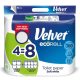 Velvet EcoRoll 3 rétegű, 100% cellulóz, extra hosszú háztartási toalettpapír, 4 tekercs/csomag