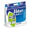 Velvet EcoRoll 3 rétegű, 100% cellulóz, extra hosszú háztartási toalettpapír, 4 tekercs/csomag